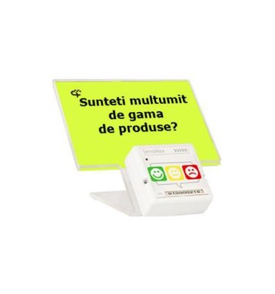 Suport plastic mesaj intrebare sistem feedback-Stative-4Retail Numaratoare persoane | Terminale feedback clienti